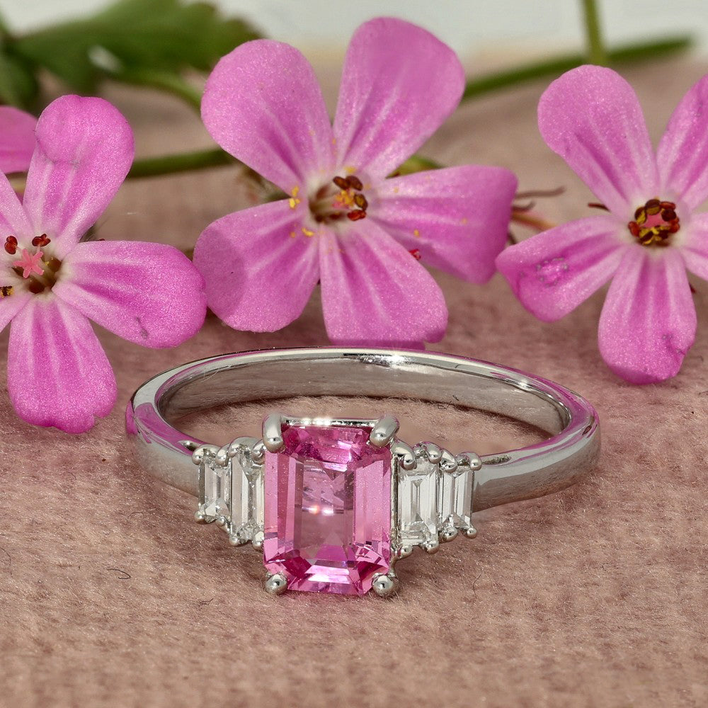Pink Sapphire Ruby And Sapphire Wedding Ring 18ct White Gold Pink
