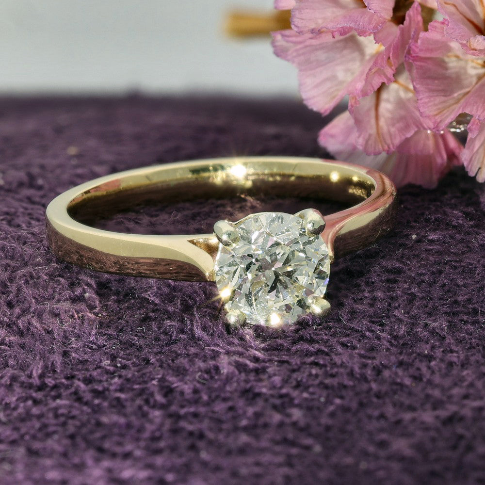 Yellow Gold Pre Owned Diamond Solitaire Rings Yellow Gold