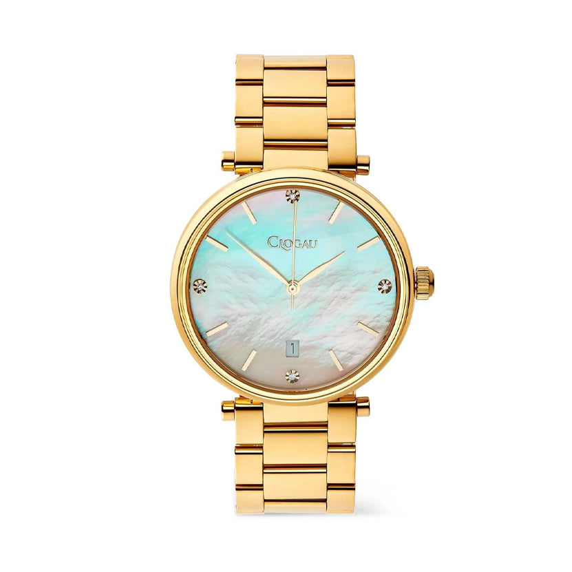 Clogau Celyn Ladies Mother of Pearl Yellow Gold Plated Watch