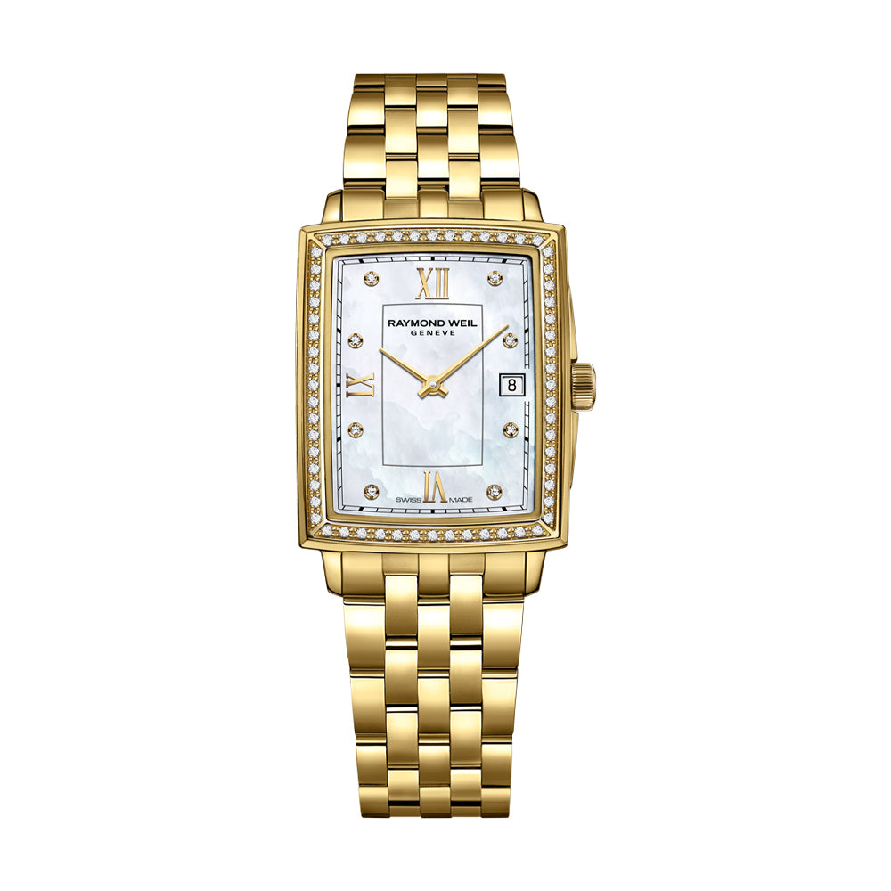 Raymond Weil Toccata Ladies 68 Diamonds Gold Quartz Rectangular Watch, 22.6  x 28.1 mm 5925-PS-00995