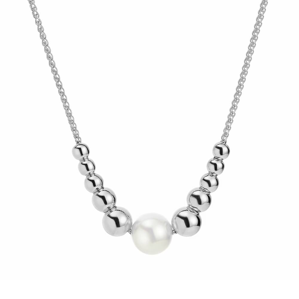 Silver Graduated Bead Necklace