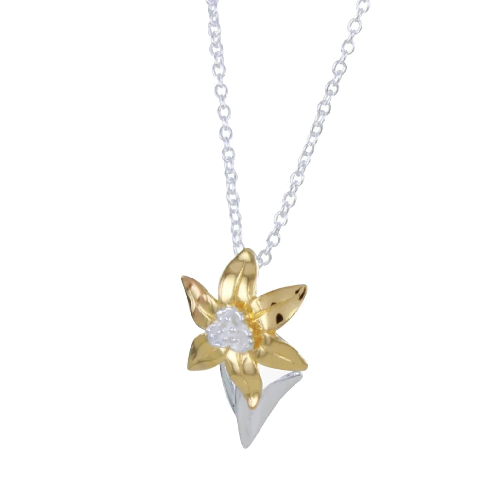 Reeves & Reeves Silver Daffodil Necklace BB209