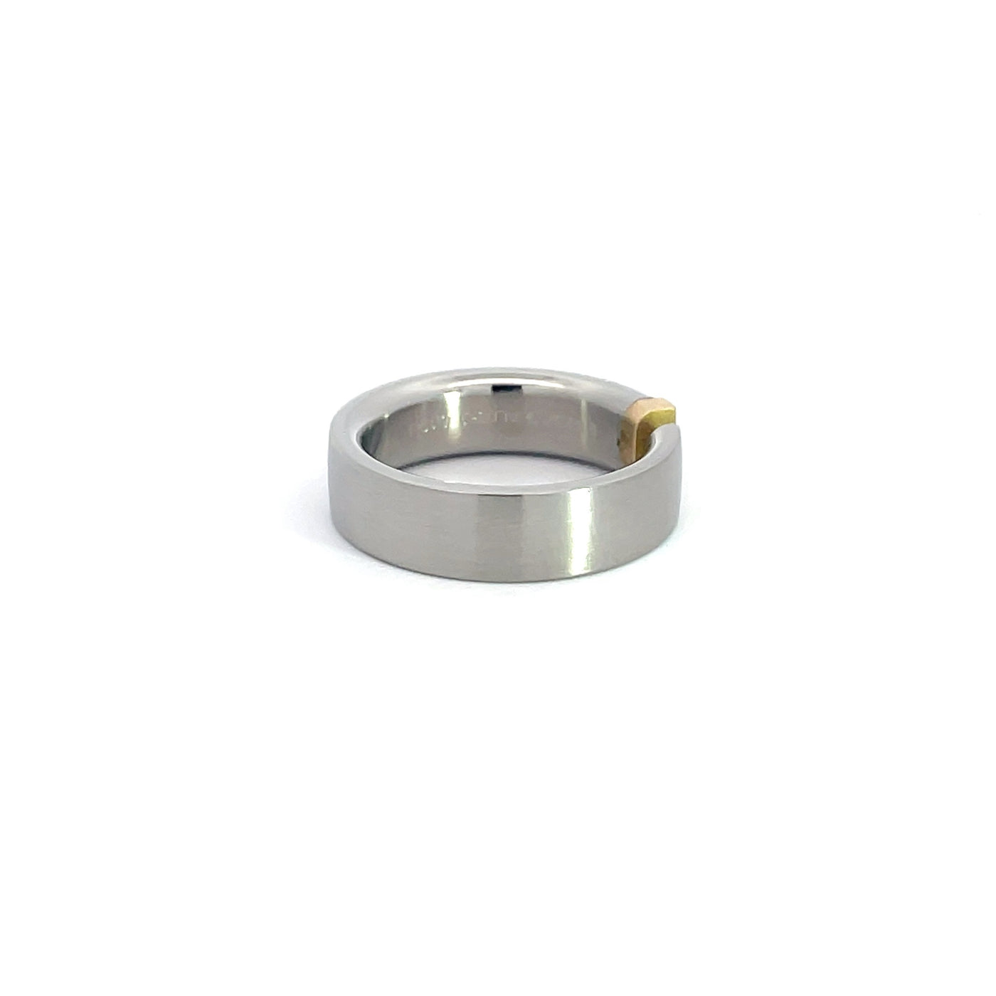 6mm Stainless Steel Tension Set Diamond Ring Size N 1/2