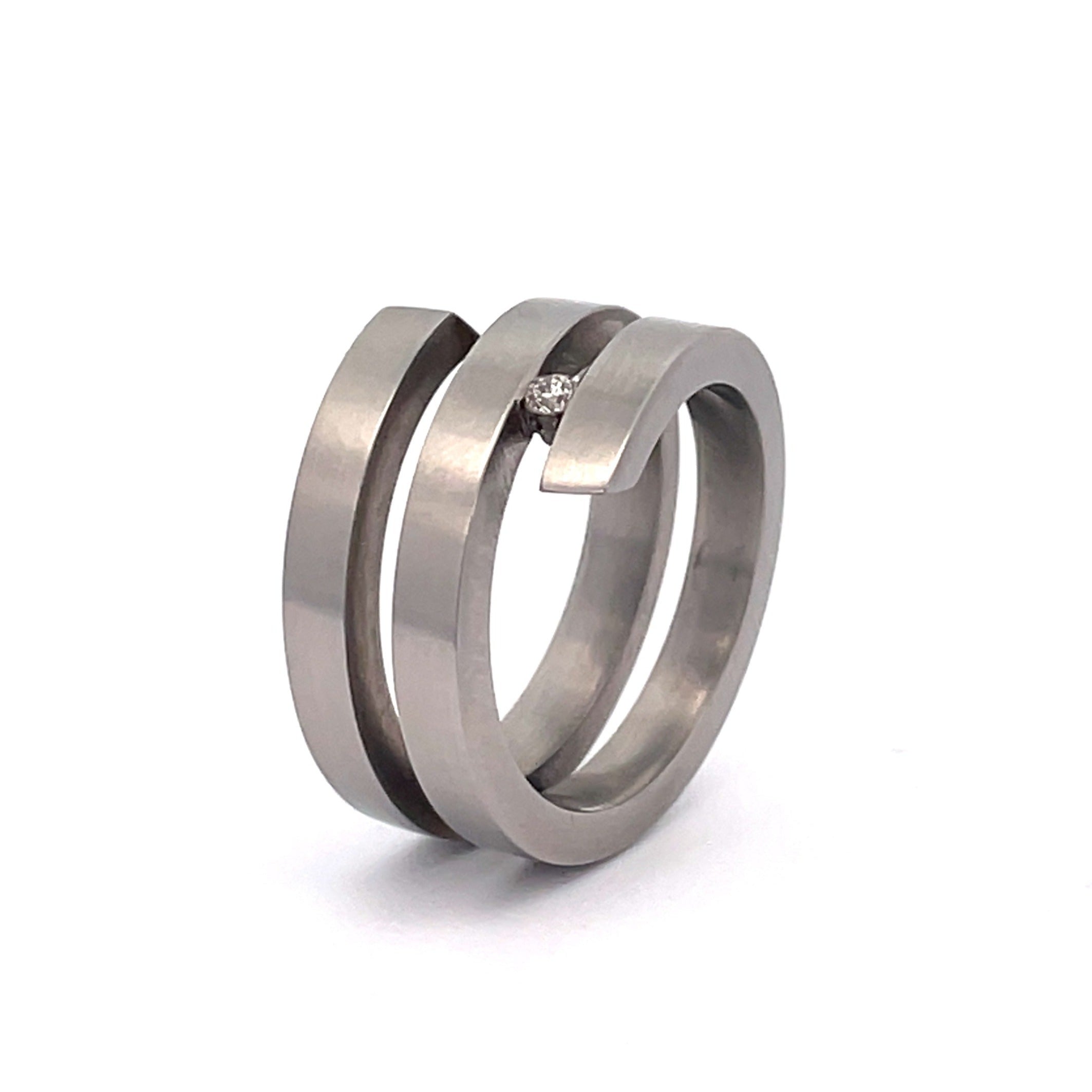 Steel diamond sale ring