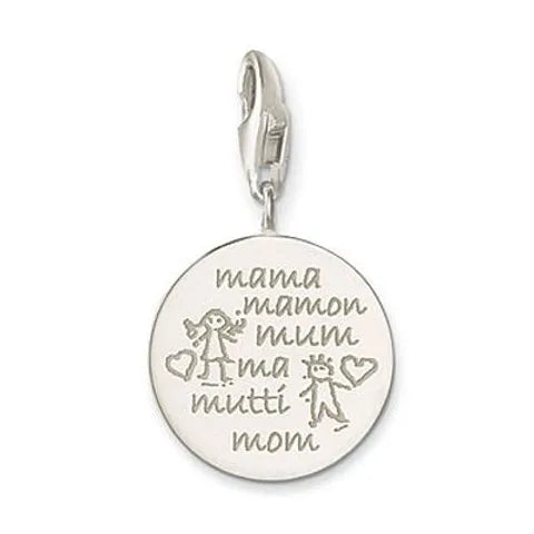 SALE Thomas Sabo Mum Mama Disc Silver Charm 0127 001 12 Gold Arts GoldArts