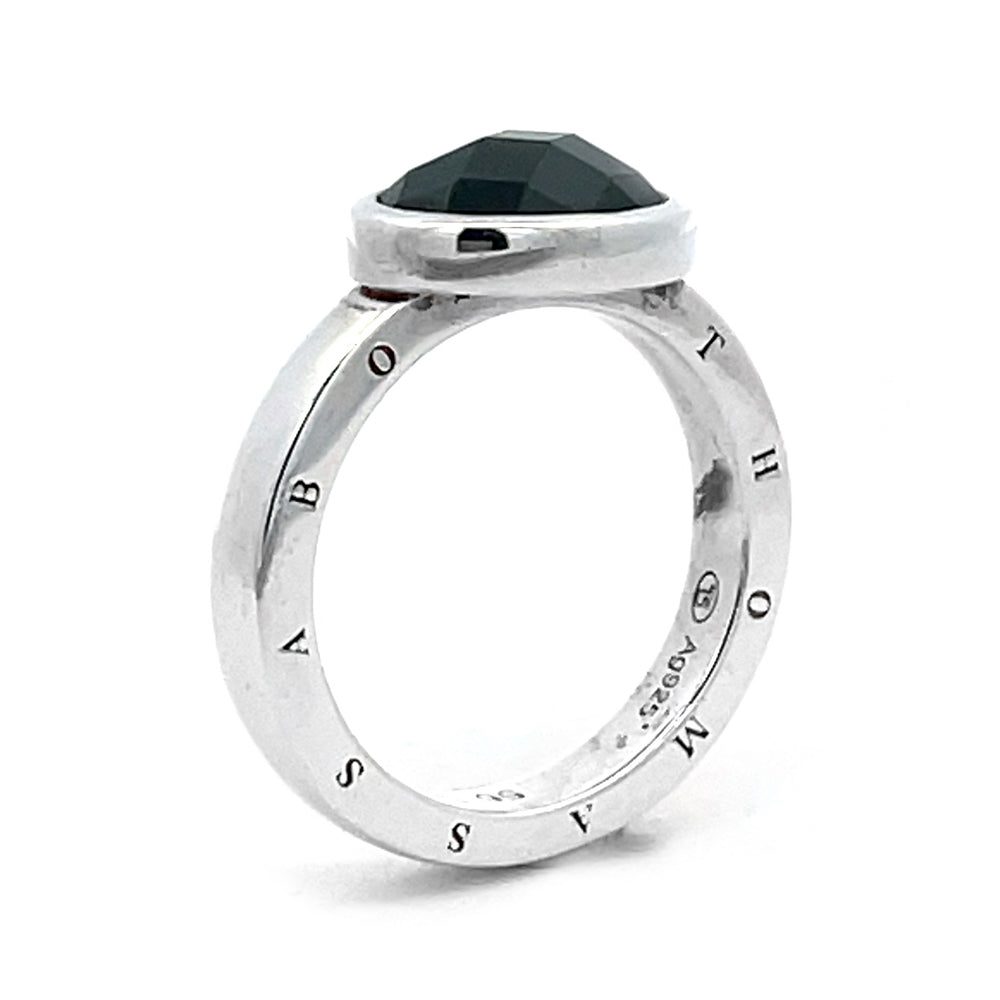 Thomas Sabo Oval Black Zirconia Sterling Silver Ring