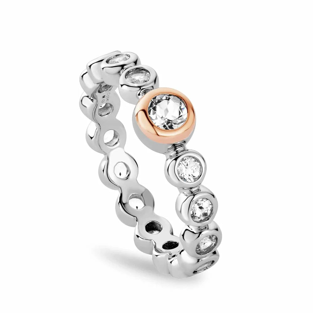 Clogau Celebration Silver Tennis Ring 3SCLC0797 Size M Gold Arts