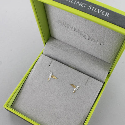 Reeves & Reeves Silver & Golden Hummingbird Earrings BB91EA