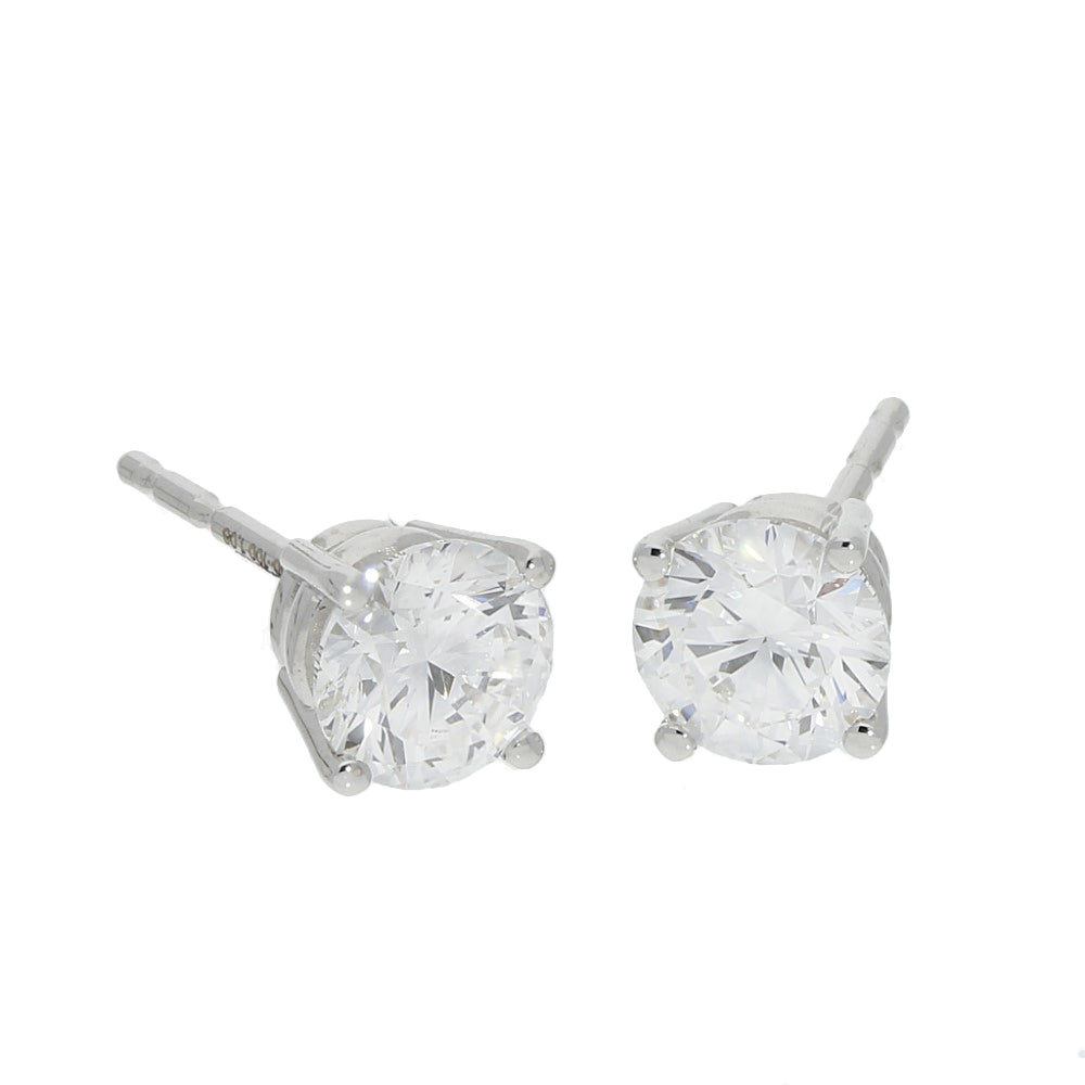 18ct White Gold Laboratory-Grown Diamond Stud Earrings 1ct