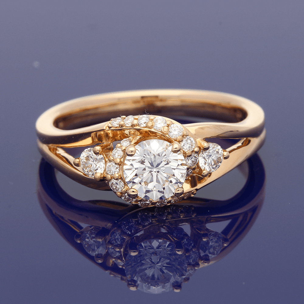 Twisted halo engagement deals ring rose gold