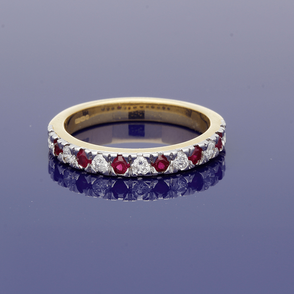 18ct Yellow Gold Ruby Diamond Eternity Ring – GoldArts