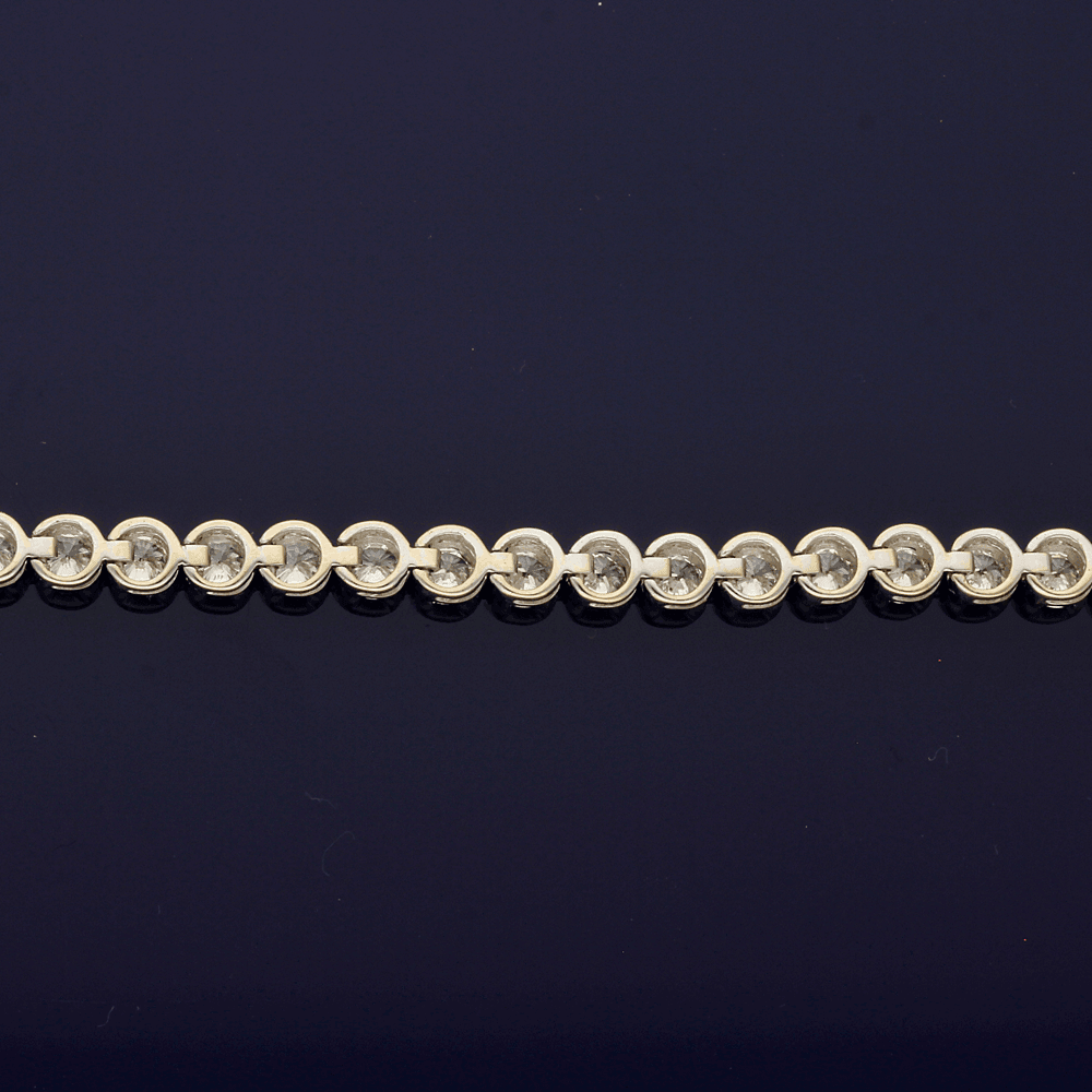 18ct White Gold Diamond Tennis Line Bracelet 7.00ct - GoldArts