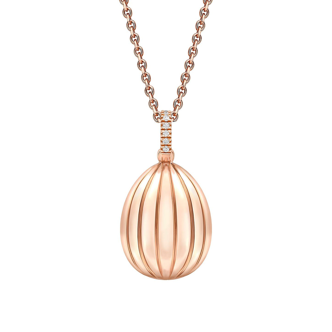 Fabergé Colours of Love Rose Gold Diamond and Ruby ‘180’ Egg Pendant