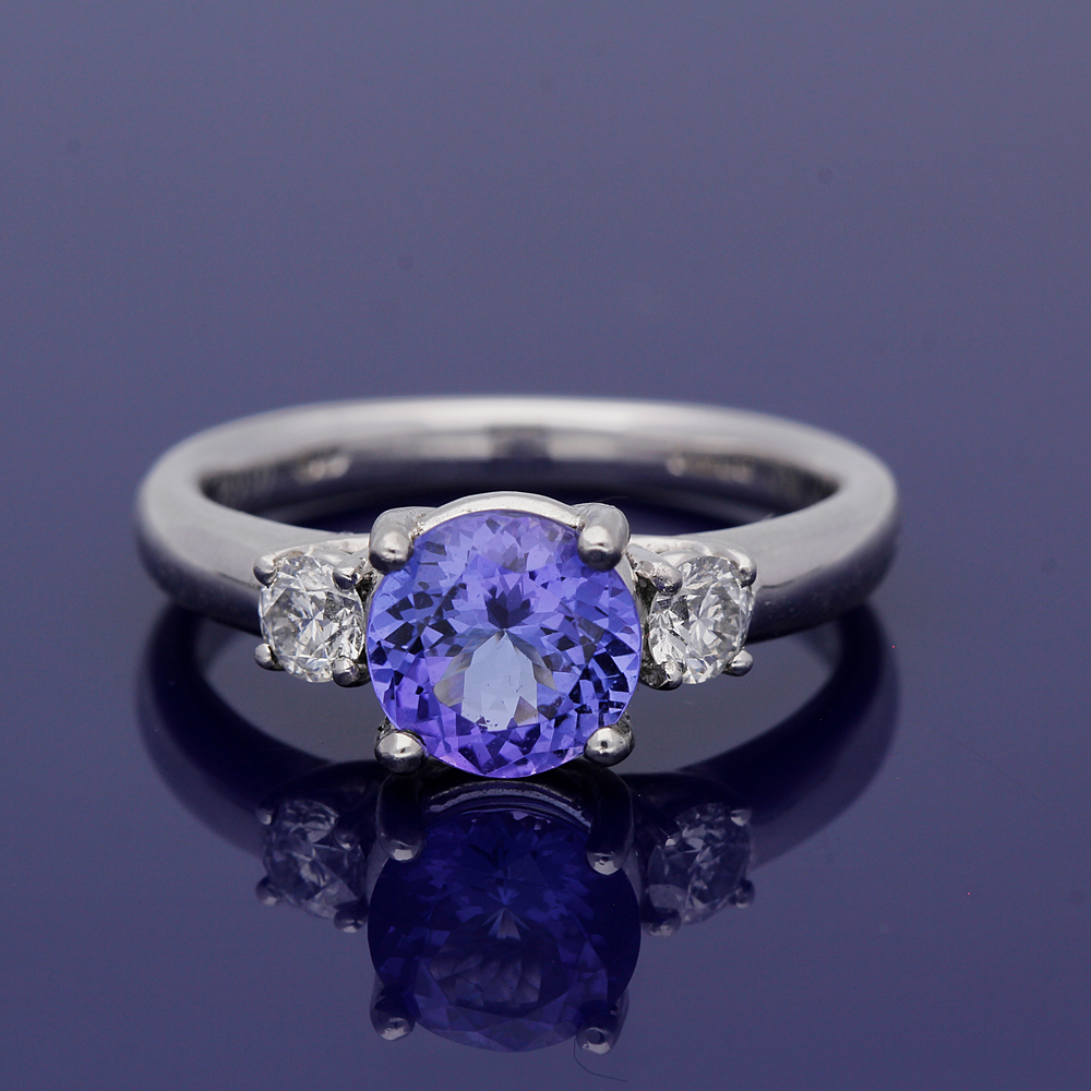Platinum Tanzanite and Diamond Ring GoldArts