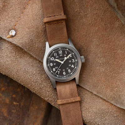 Hamilton Khaki Field Mechanical Nato Leather Strap Watch, H69439531