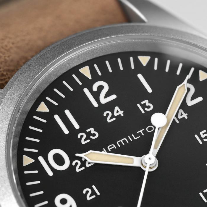 Hamilton Khaki Field Mechanical Nato Leather Strap Watch, H69439531