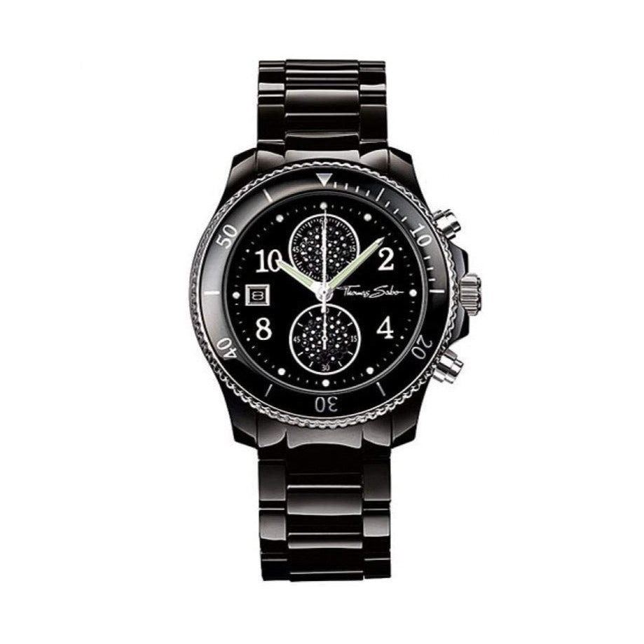 SALE Thomas Sabo Rebel Black Ceramic Bracelet Watch, WA0058-220