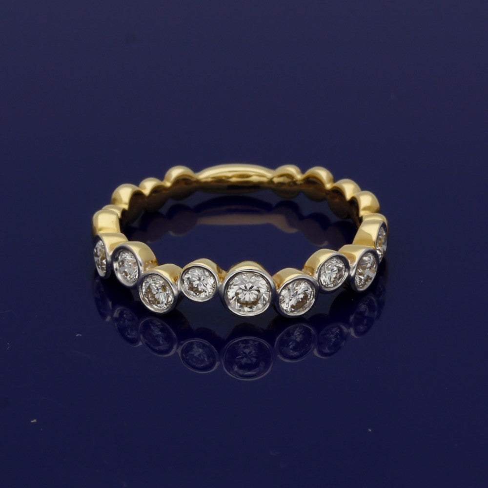 18ct Yellow Gold Diamond Bubble Half Eternity Ring – GoldArts