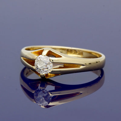 Antique 18ct Yellow Gold Old Cut Diamond Ring