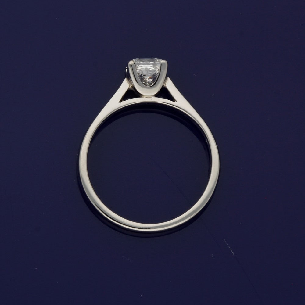 Platinum Certificated Princess Cut Diamond Solitaire Ring