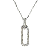 18ct White Gold 0.16ct Diamond Paperclip Necklace
