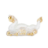 Lalique Tianlong Dragon Sculpture Clear Gold Stamped Crystal 10789300