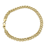 9ct Yellow Gold Brick Link Bracelet