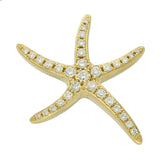 18ct Yellow Gold Pave Diamond Starfish Pendant