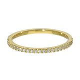18ct Yellow Gold 0.18ct Diamond Micro Claw 1.4mm Slim Half Eternity Ring