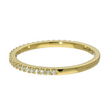 18ct Yellow Gold 0.18ct Diamond Micro Claw 1.4mm Slim Half Eternity Ring