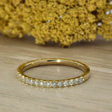 18ct Yellow Gold 0.30ct Diamond Micro Set 1.6mm Slim Half Eternity Ring