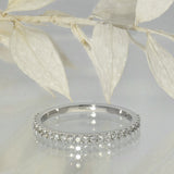 18ct White Gold 0.24ct Diamond Micro Set 1.5mm Slim Half Eternity Ring