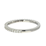 18ct White Gold 0.24ct Diamond Micro Set 1.5mm Slim Half Eternity Ring
