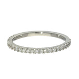 18ct White Gold 0.24ct Diamond Micro Set 1.5mm Slim Half Eternity Ring
