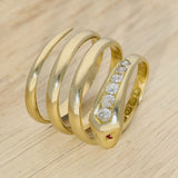 Vintage 18ct Yellow Gold Diamond Snake Ring - Victorian 1892