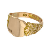 Antique 9ct Rose Gold Shield Signet Ring c.1918