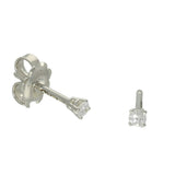 9ct White Gold 0.10ct Round Diamond Claw Set Stud Earrings