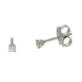 9ct White Gold 0.10ct Round Diamond Claw Set Stud Earrings
