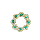 18ct Yellow Gold Emerald & Diamond Wreath Pendant