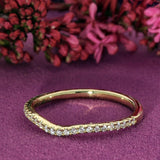 18ct Yellow Gold 0.16ct Diamond Slim Wishbone Eternity Ring