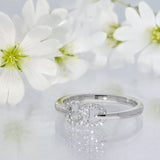 Platinum 0.11ct Diamond Interlocking Double Circles Ring