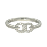 Platinum 0.11ct Diamond Interlocking Double Circles Ring