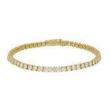 9ct Yellow Gold Laboratory-Grown Diamond Tennis Bracelet - 5.00ct