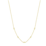 9ct Yellow Gold Rectangle Motif Trace Link Necklace 18"