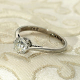 Vintage 18ct and Platinum 0.89ct Old Cut Diamond Solitaire Engagement Ring