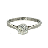 Vintage 18ct and Platinum 0.89ct Old Cut Diamond Solitaire Engagement Ring