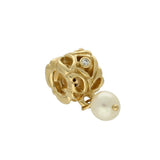 Pre-loved Pandora 14ct Yellow Gold & Pearl Dangle Charm