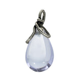Pre-loved Silver Lalique Mauve Crystal Perle de Ronce Pendant - Discontinued