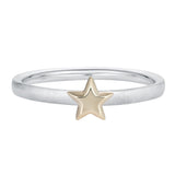 886 The Royal Mint - 886 Shooting Star Band Ring in Silver and 9ct Yellow Gold