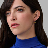 886 The Royal Mint - 886 Shooting Star Drop Huggie Hoop Earrings in 9ct Yellow Gold
